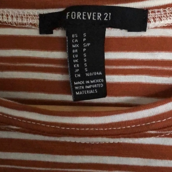 brownish orange and white striped shirt - Picture 3 of 3